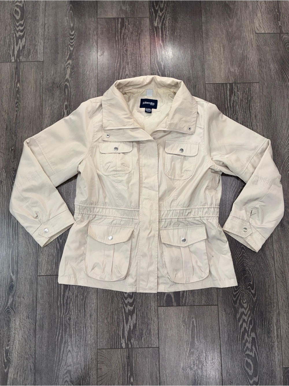 Vintage Chore Coat Women's XL Cream Utility Jacket JCPenny St. Johns Bay Farm